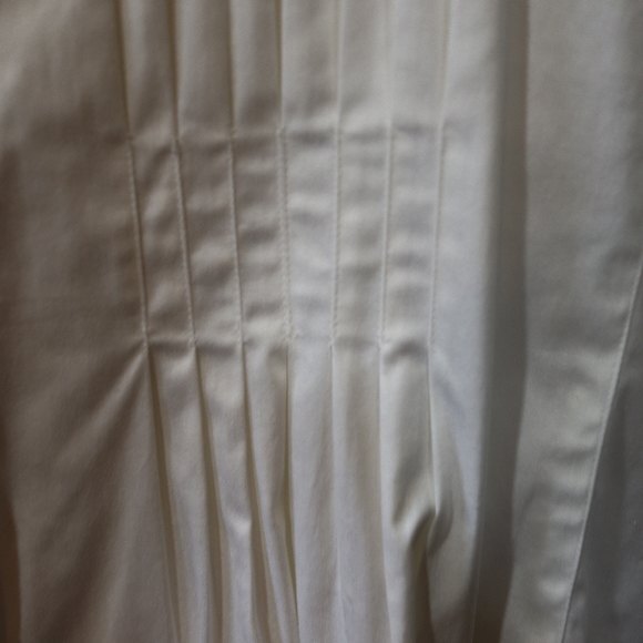 Vintage Eye White Pleated Ruffle Collared Long Sleeve Button Down Shirt Top 10 - Picture 10 of 14